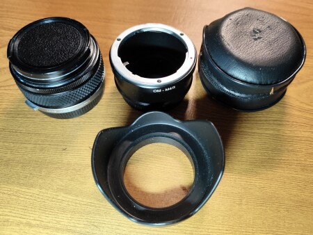 Комплект: объектив Olympus G.Zuiko Auto-W 1:3,5 f=28 mm + переходник к micro 4/3