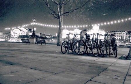 Bicycles on the south bank