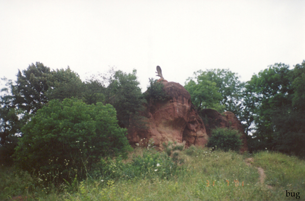 Красные камни.