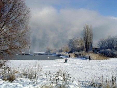 Залив с туманом