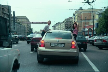 В пробке