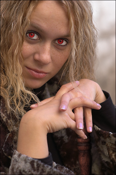 Through eyes of a demon-angel.