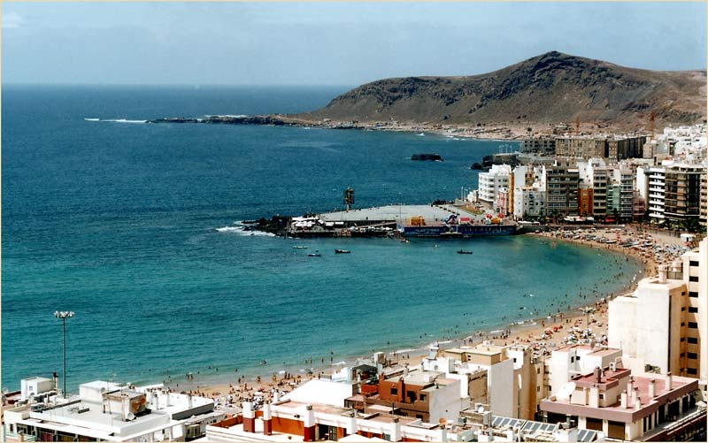 Пляж De Las Canteras, Las Palmas, Canarias