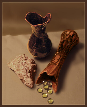 Нереальный натюрморт в коричневых тонах