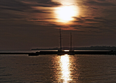 at sunset