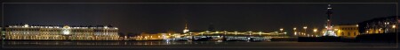 Панорама со льда Невы (Эрмитаж, Дворцовый мост, Стрелка Васильевского)