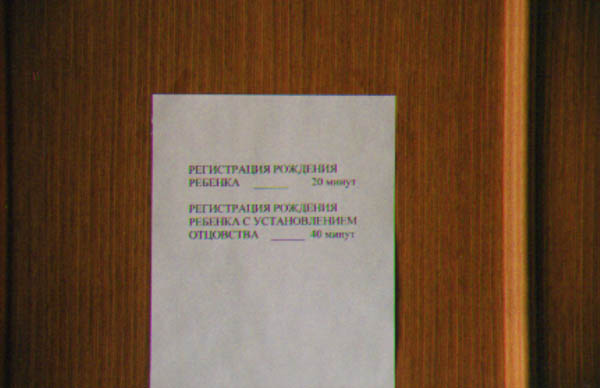Надпись на двери ЗАГСа