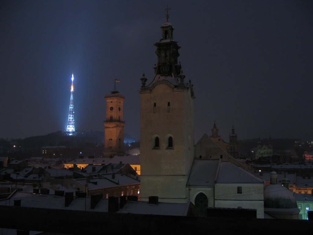 Свеча и крыши