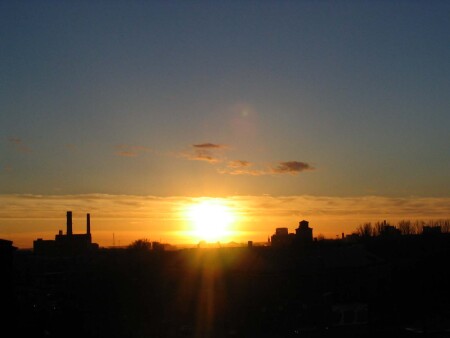 Закат в городе