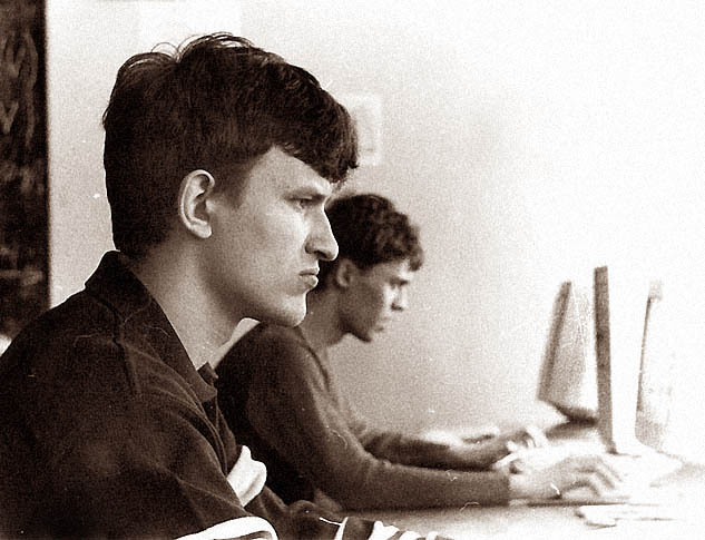За работой