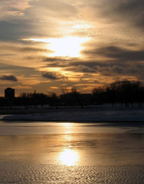 Закат в городе.