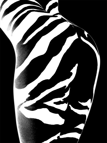 woman as zebra