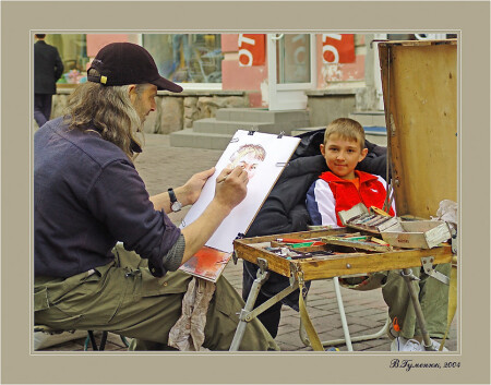 Прогулки по Старому Арбату. Художник и модель