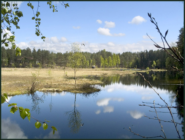 на Первом озере - зеркальная вода