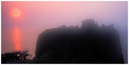 Dunnottar Castle at solar eclipse