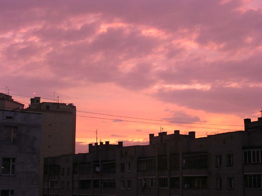 Закат с балкона, самого обычного балкона.