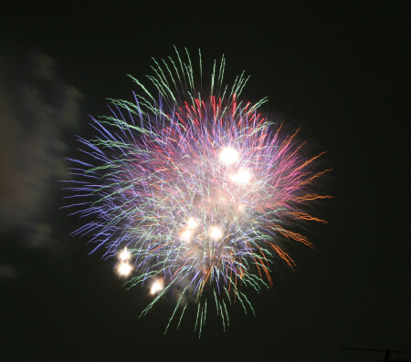 Rockets bursting in air