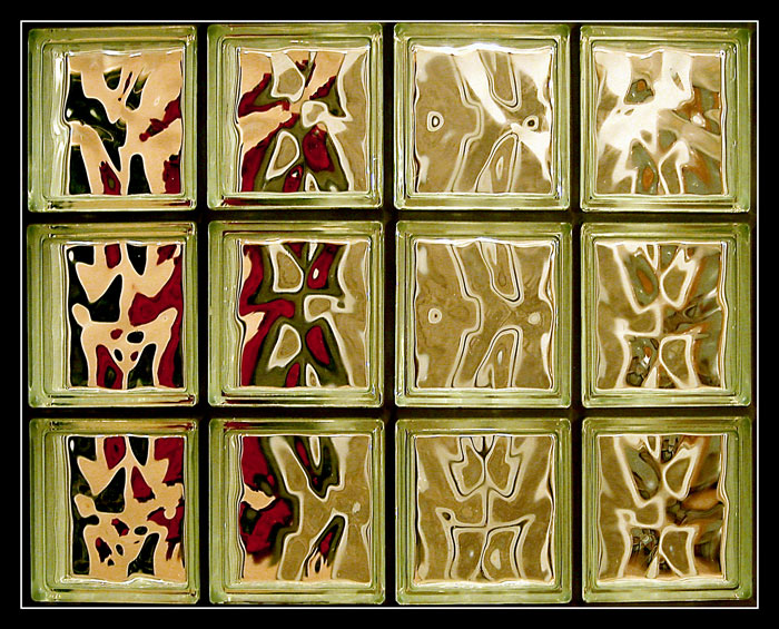 Glass bricks wall