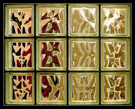 Glass bricks wall