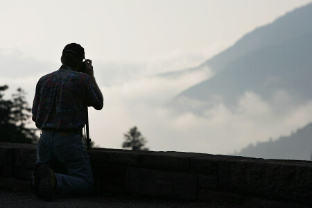 Taking pictures of Smoky Mountains