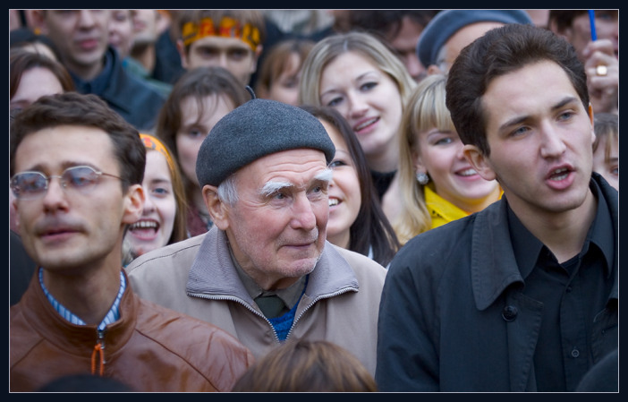 На митинге у Могилянской Академии, Киев 2 ноября 2004г.