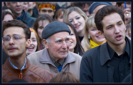 На митинге у Могилянской Академии, Киев 2 ноября 2004г.
