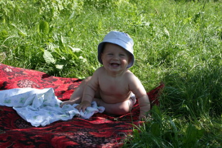 на дачном газончике