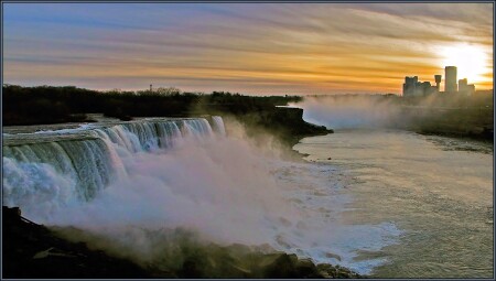 Закат на Ниагаре... почти зима...