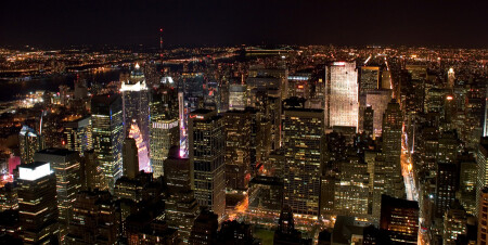 вид на Midtown Manhattan c Empire State Building