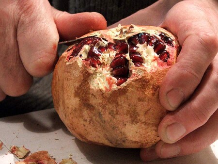 here is a fruit in father&#039;s arms