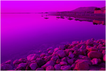 рассвет + мертвое море + фотошоп