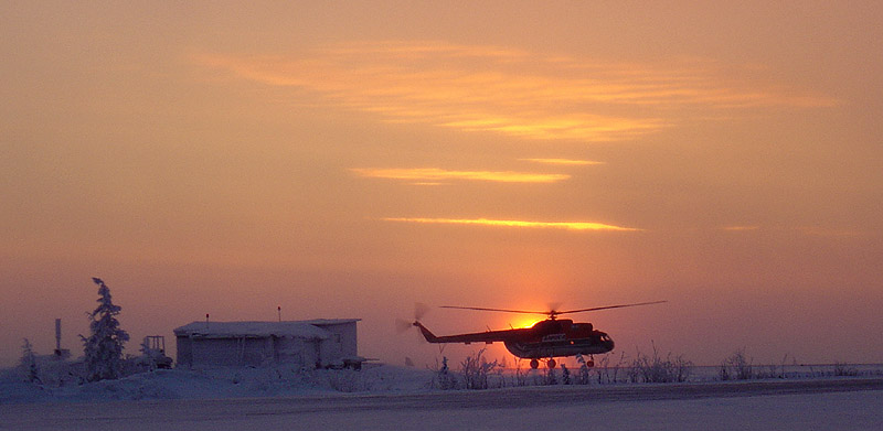 На закате