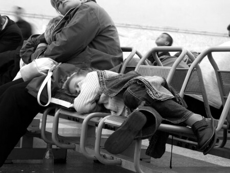 girl on station [B&amp;W effect]