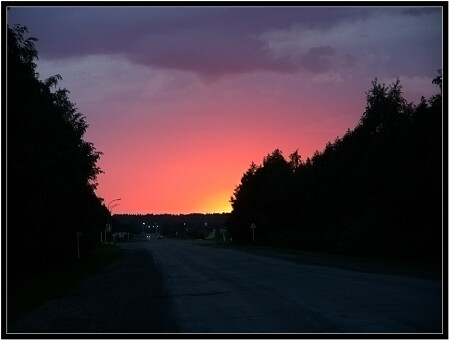 дорога. закат. лето. ...