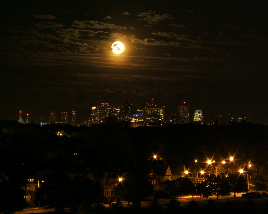 Boston at night