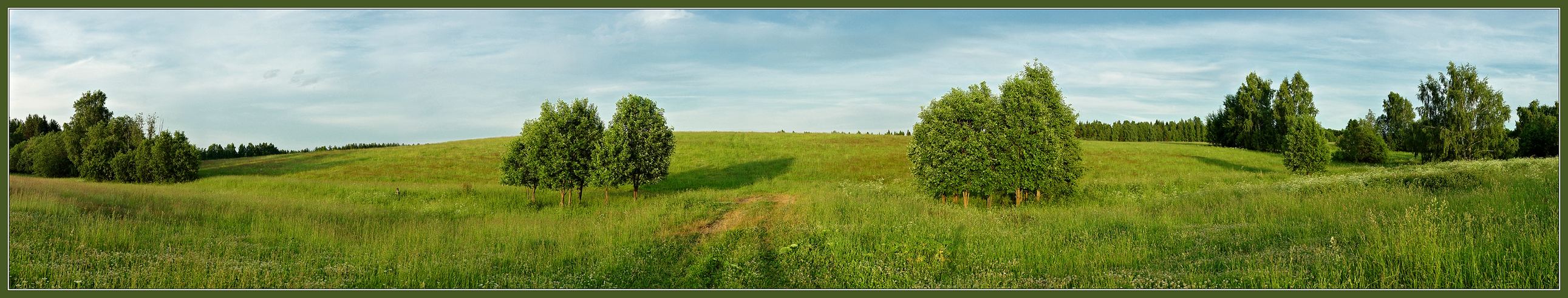 Длинная летняя спокойная панорама