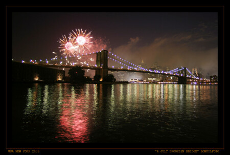 "4 JULY. BROOKLYN BRIDGE" NEW YORK