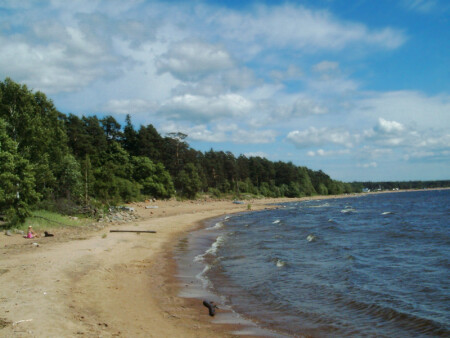 На береге на морском...