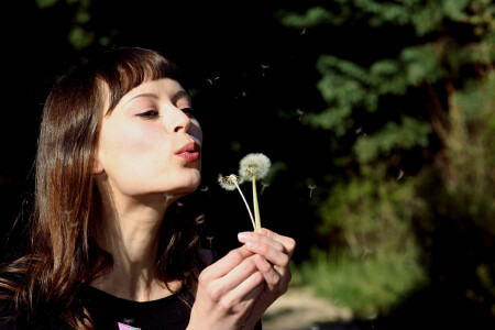 Девушка с одуванчиком.