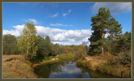 Живописная осенняя речная панорама