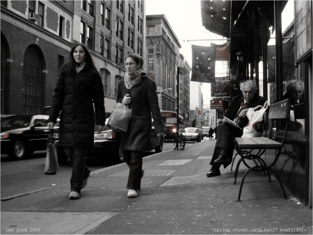 "SPRING STREET. TIME IS 6 P.M." NEW YORK