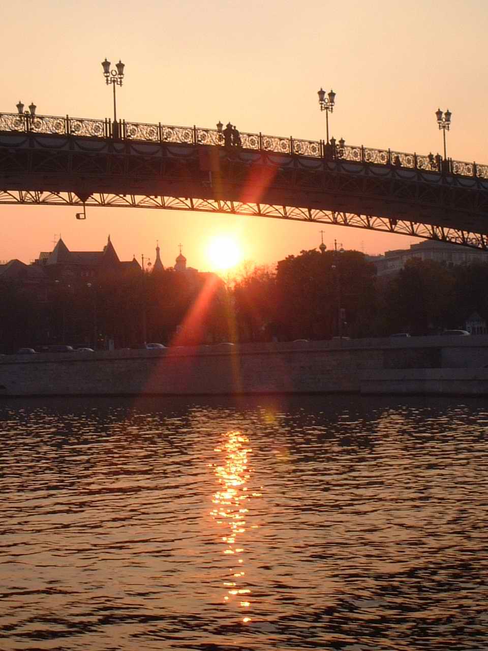 Закат, мост, Москва