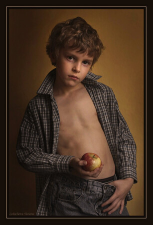 Boy with apple