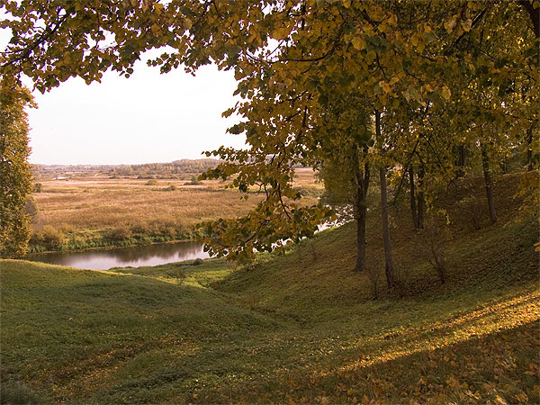 к реке