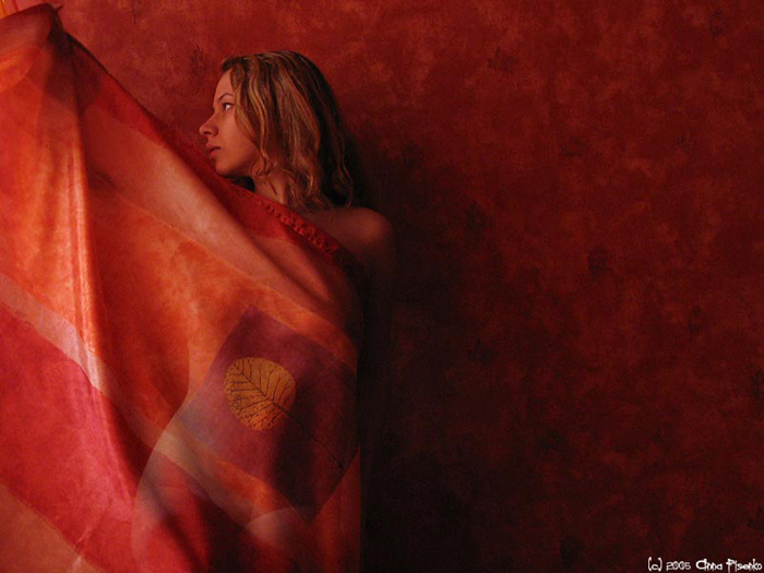 in red