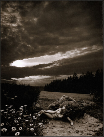 Demoniacal Lady in a Sunshine of the Solar Eclipse