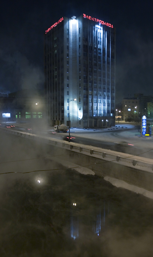 Москва. Зима. Электрозаводский мост (-32)