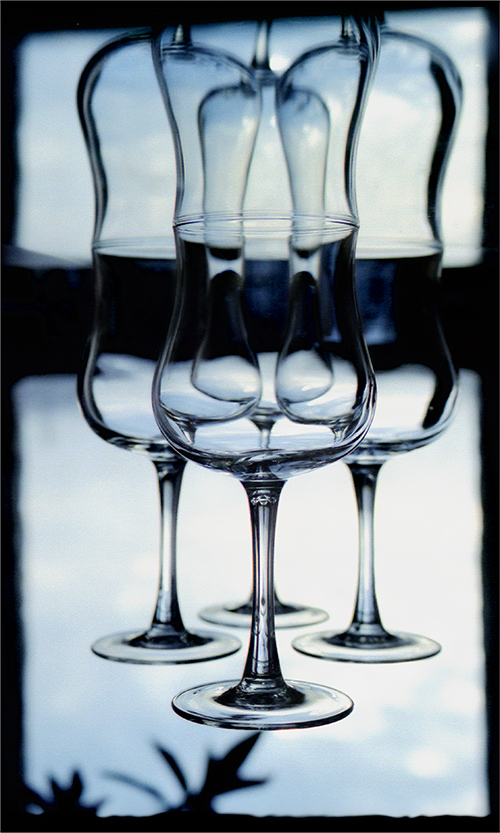 in the glass