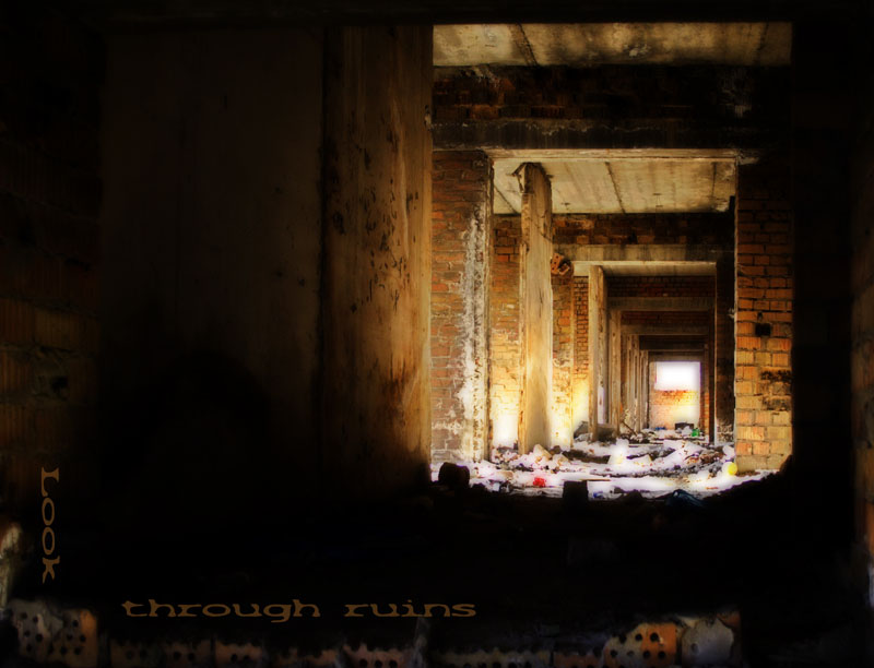 Look through ruins