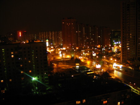 Вид из окна ночью